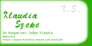 klaudia szepe business card