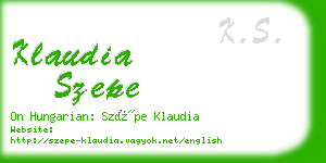 klaudia szepe business card